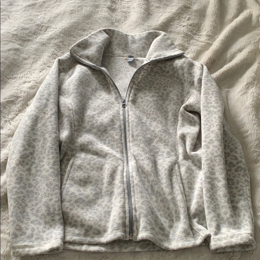 Thick fuzzy zip up jacket